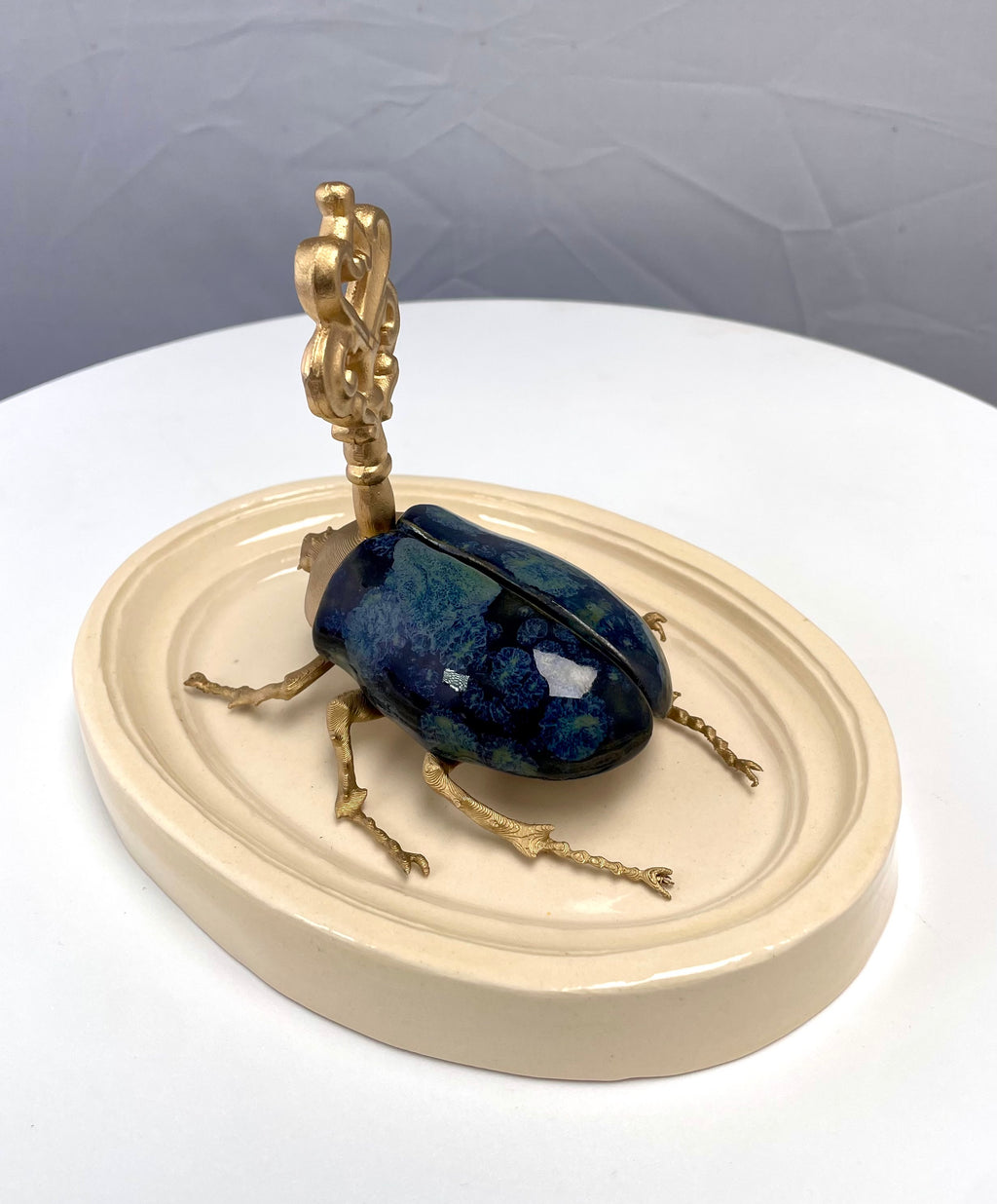 Chromatic Beetle Obsidian Gilded Steampunk