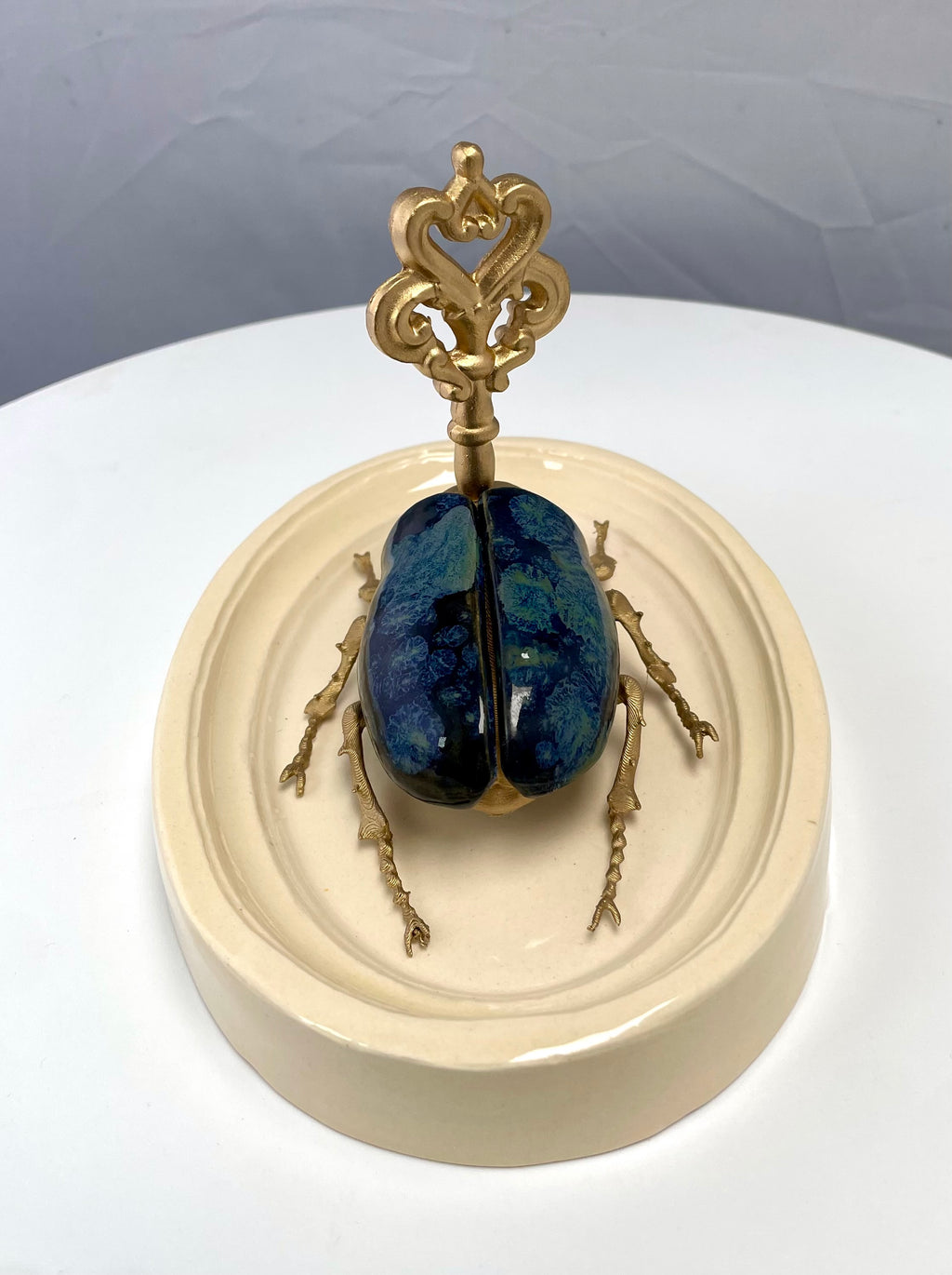 Chromatic Beetle Obsidian Gilded Steampunk