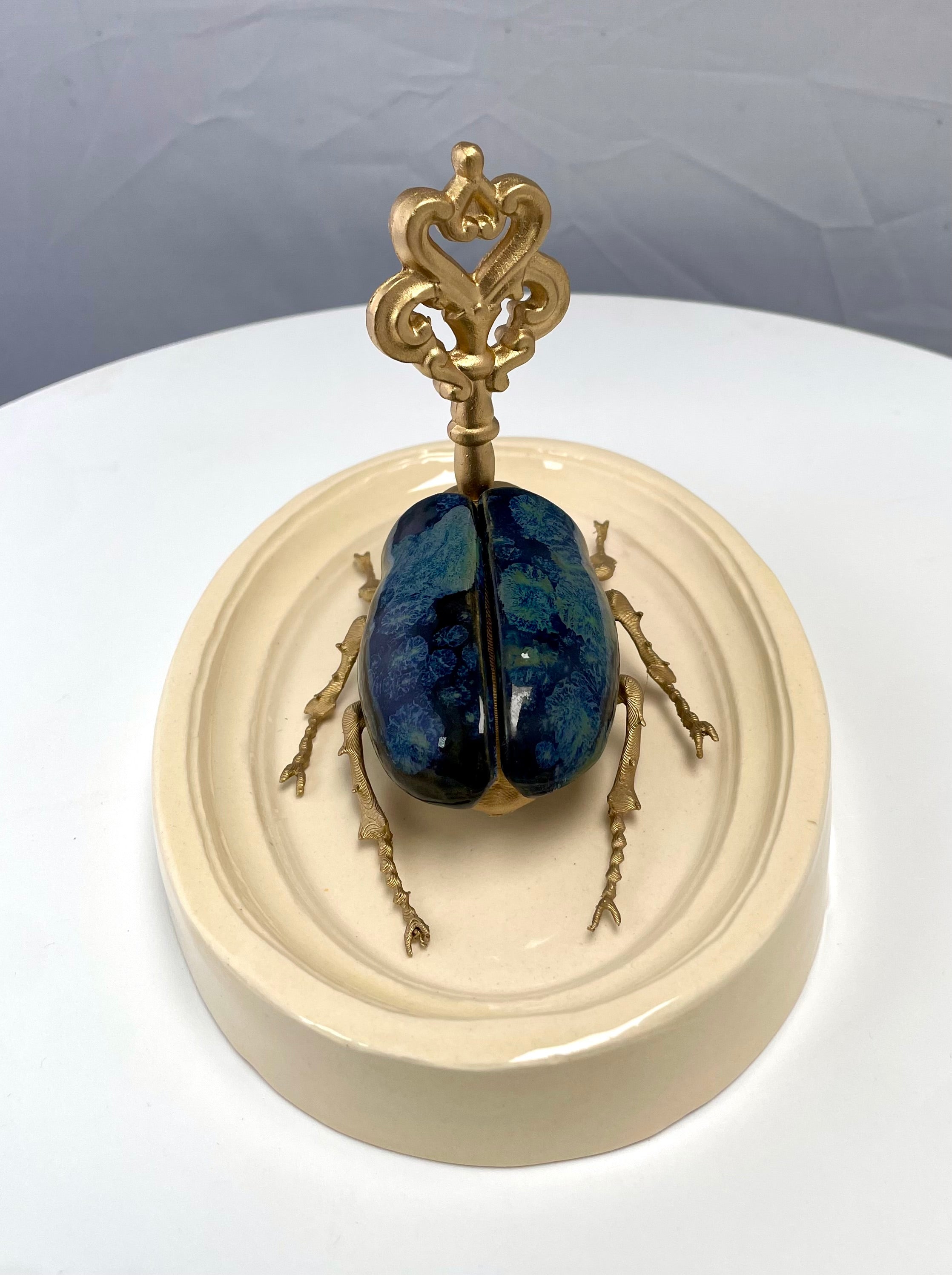 Chromatic Beetle Obsidian Gilded Steampunk