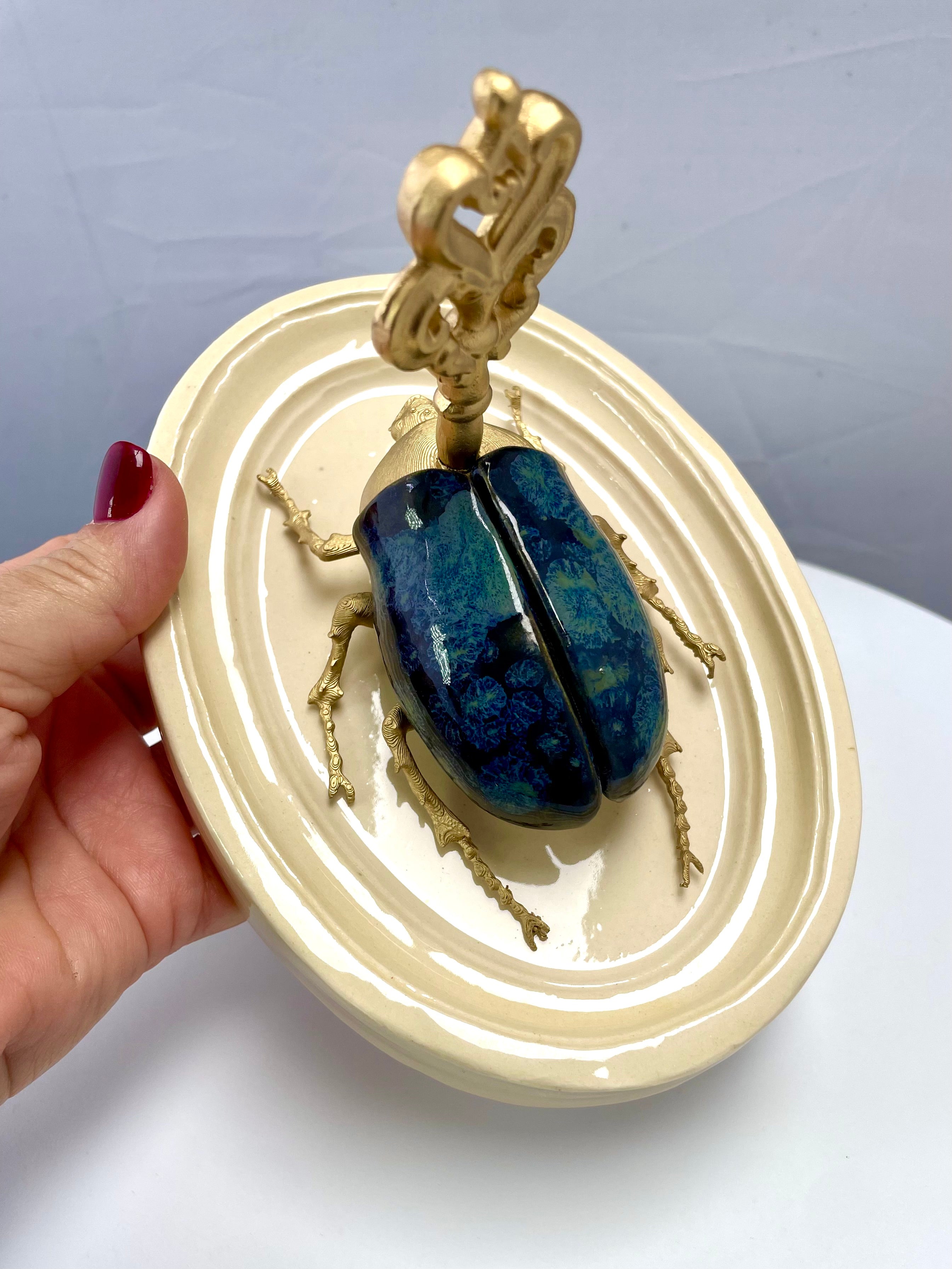 Chromatic Beetle Obsidian Gilded Steampunk