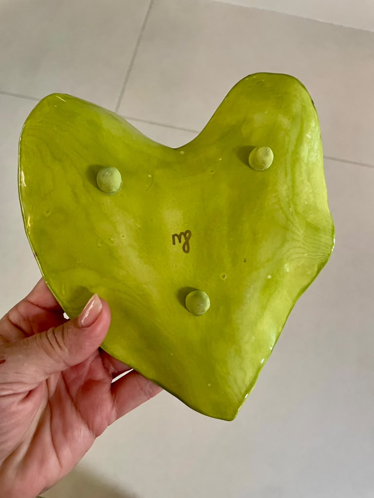 Unique Ceramic Leaf Tray Chartreuse