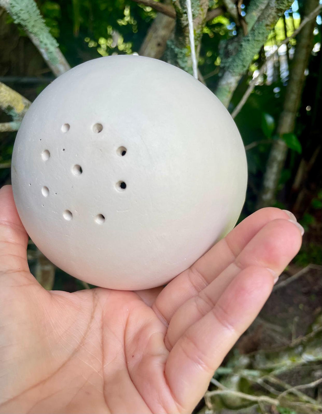 Unique Handmade Ceramic Birdhouse Speckled Egg Hanging Pottery