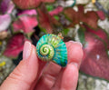 Unique Handmade Ceramic Colorful Polymita Reef Pendant Jewelry.