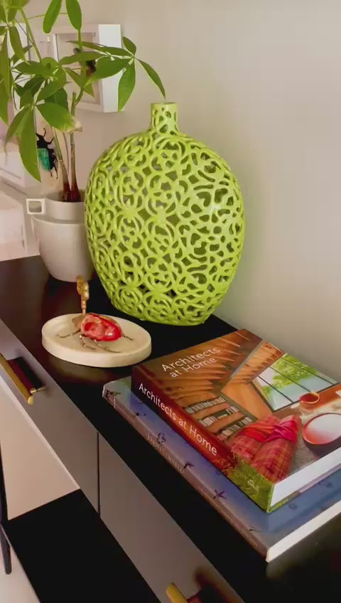 Unique Ceramic Leaf Tray Chartreuse